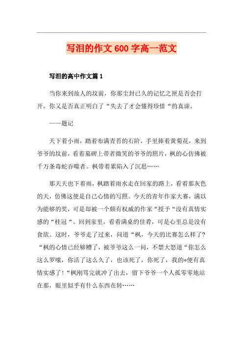 写泪的作文600字高一范文