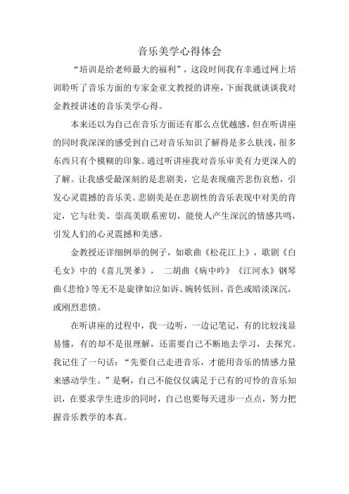 音乐美学心得体会