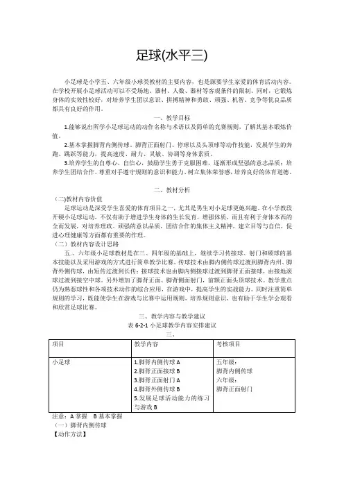 小学足球校本教材(水平三)