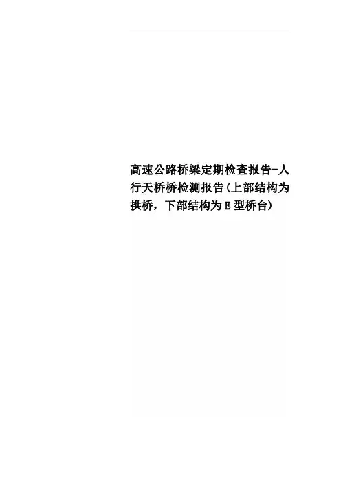 高速公路桥梁定期检查报告-人行天桥桥检测报告(上部结构为拱桥,下部结构为E型桥台)