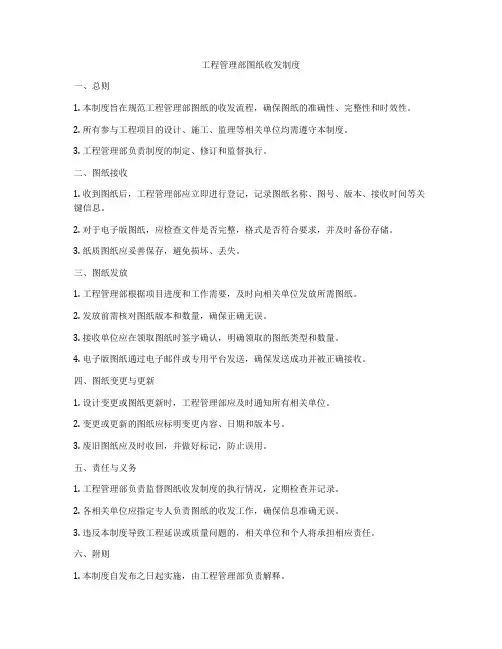 工程管理部图纸收发制度