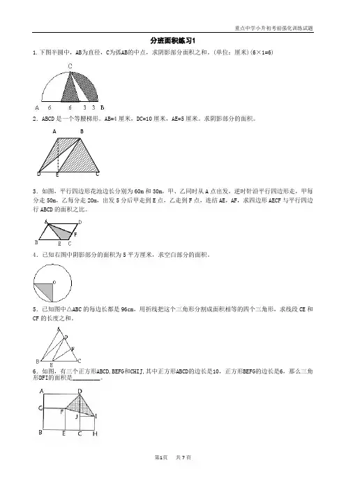 重点中学小升初考前强化训练试题