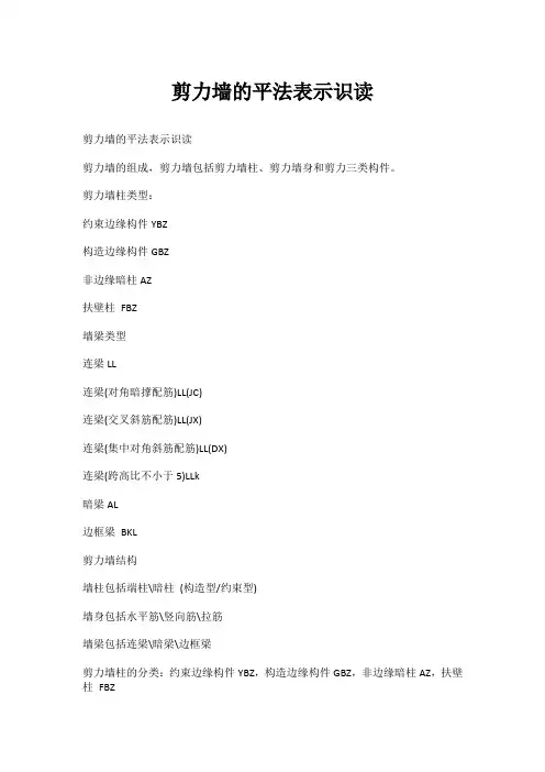 剪力墙的平法表示识读