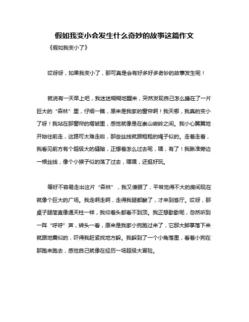 假如我变小会发生什么奇妙的故事这篇作文