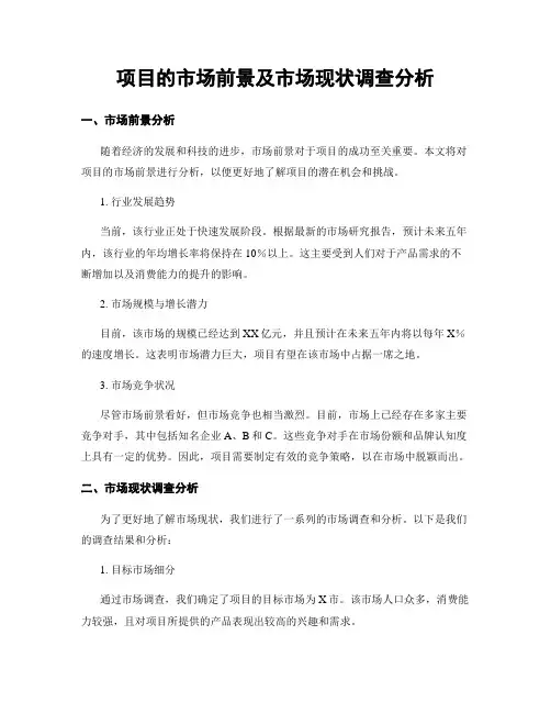 项目的市场前景及市场现状调查分析