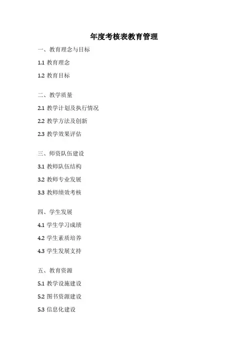 年度考核表教育管理