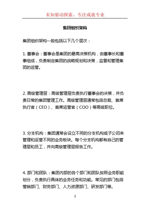 集团组织架构