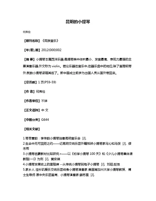 昆明的小提琴