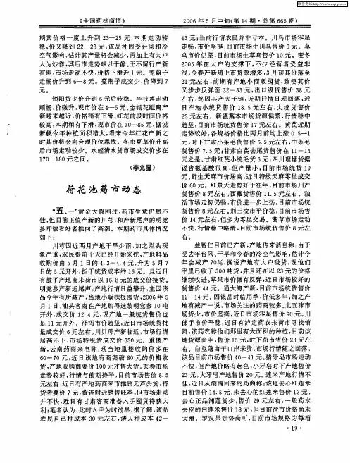 荷花池药市动态