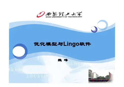优化模型与LINGO优化软件