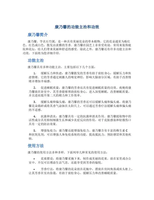 康乃馨的功能主治和功效