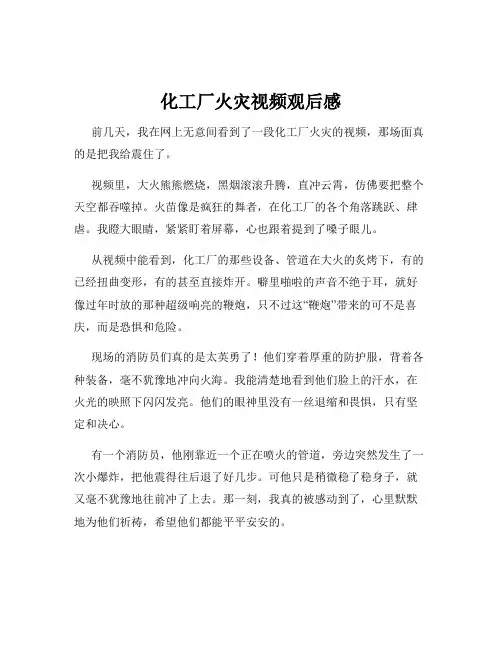 化工厂火灾视频观后感