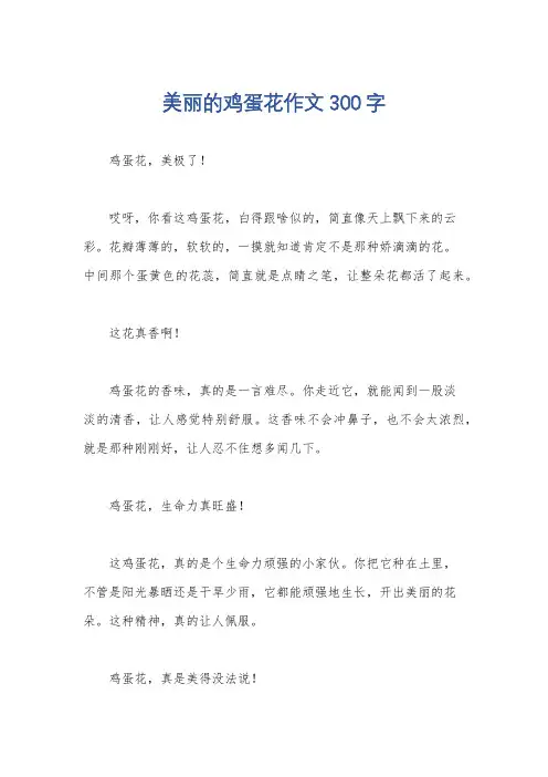 美丽的鸡蛋花作文300字