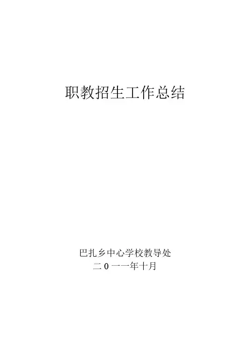 职教招生工作总结