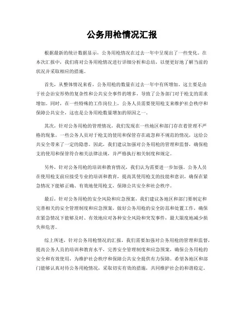 公务用枪情况汇报