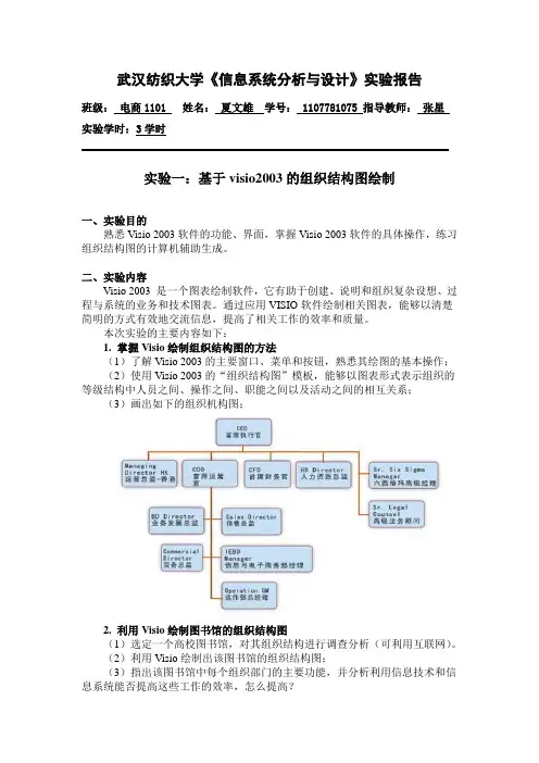 信息系统分析与设计实验报告1