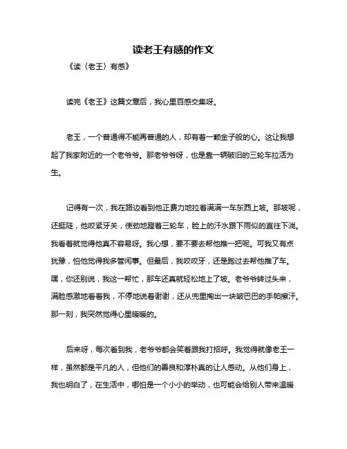 读老王有感的作文