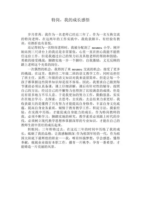 特岗,我的成长感悟