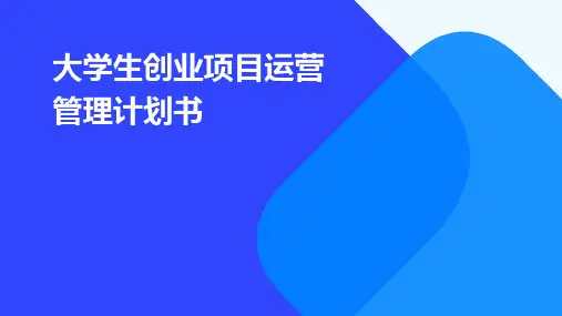 大学生创业项目运营管理计划书