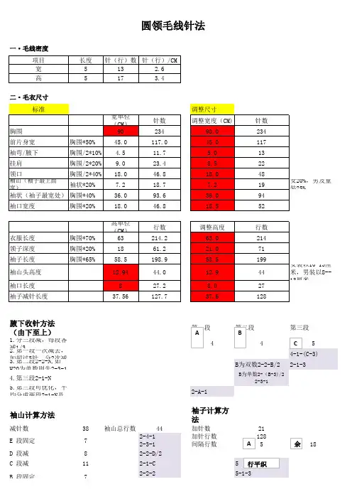 毛衣编织针数
