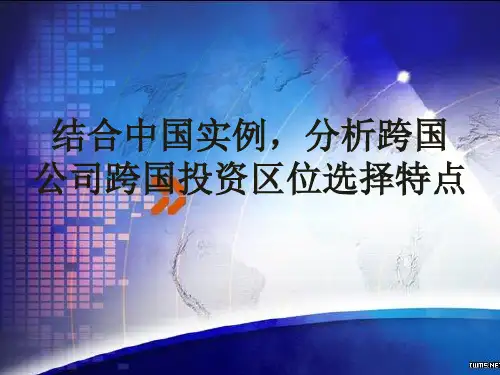 跨国公司跨国投资区位选择特点