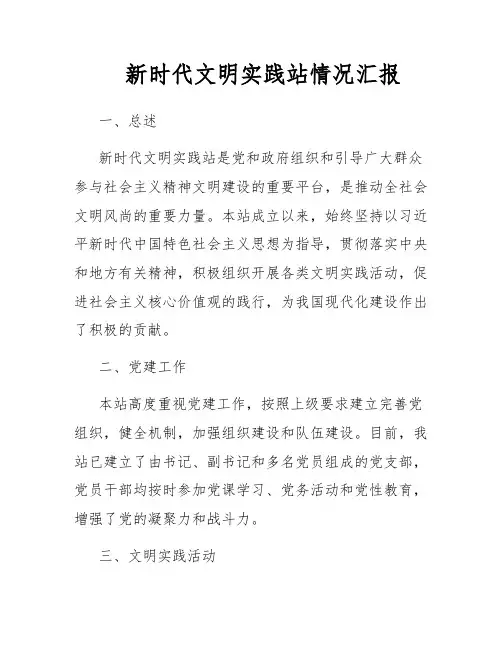 新时代文明实践站情况汇报
