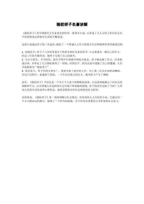 骆驼祥子名著讲解