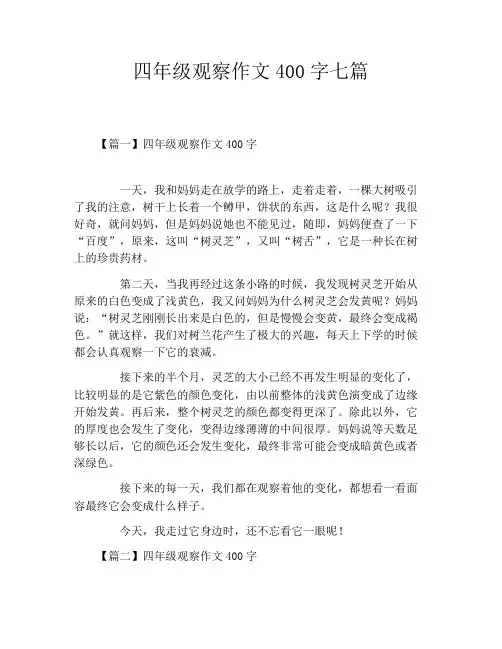 四年级观察作文400字七篇