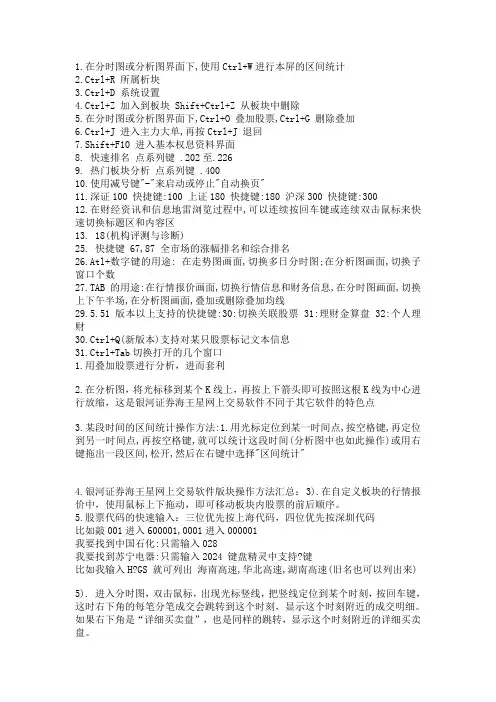海王星操作快捷键
