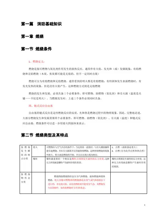 注册消防工程师考试资料第一篇消防基础知识  第二篇 建筑防火