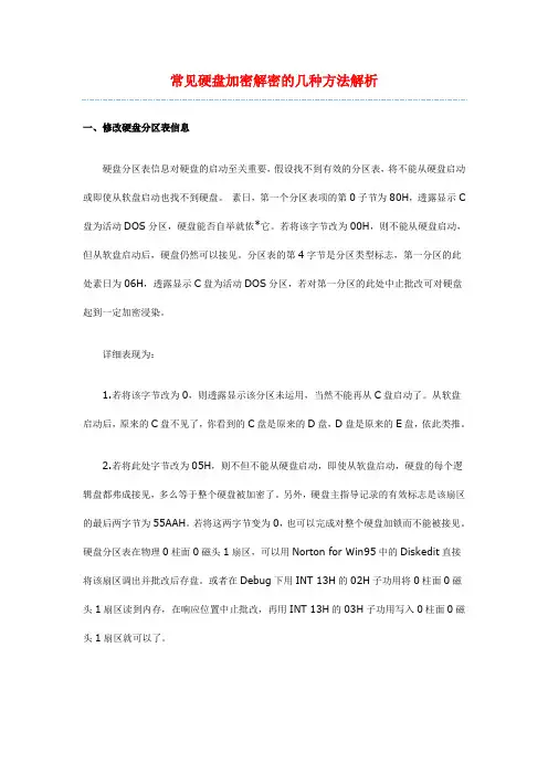 常见硬盘加密解密的几种方法解析