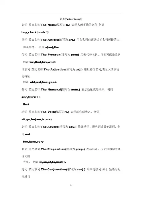 初中英语重点语法+词汇