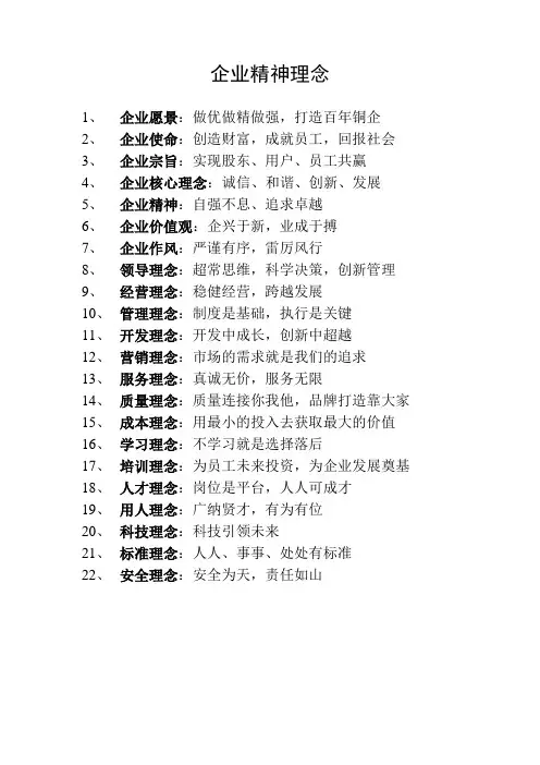 企业精神理念