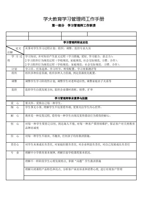 学大教育学习管理师手册