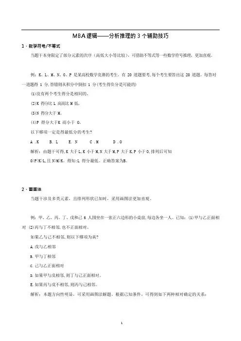 MBA逻辑——分析推理的3个辅助技巧