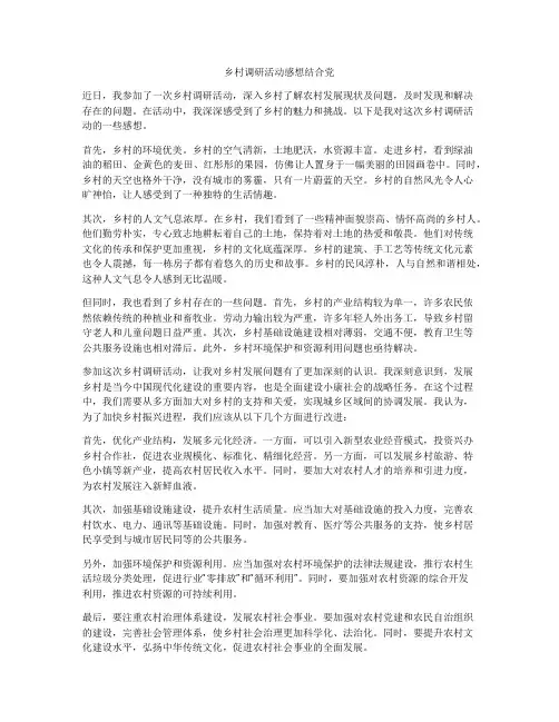 乡村调研活动感想结合党