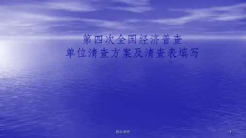 四经普单位清查方案及清查表填写