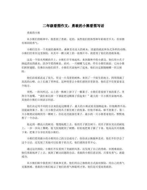 二年级看图作文：勇敢的小熊看图写话