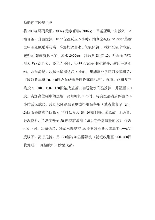 盐酸环丙沙星工艺