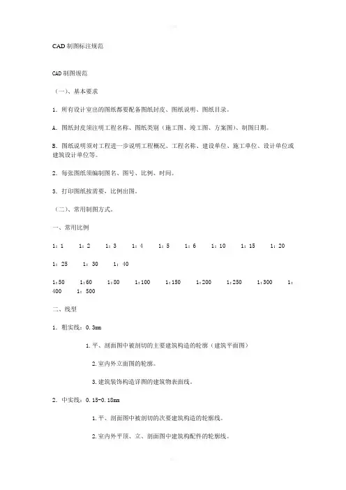 CAD制图标注规范