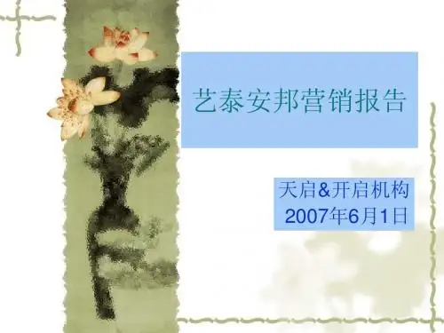 艺泰安邦营销提报