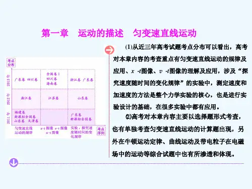 2015届高考物理一轮复习基础知识课件：第1章 第1节《描述运动的基本概念》（人教通用版）