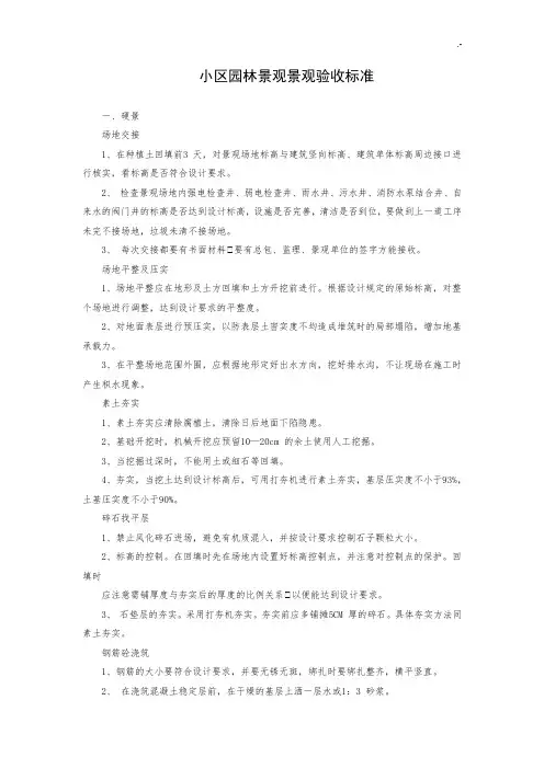 园林景观验收规范标准