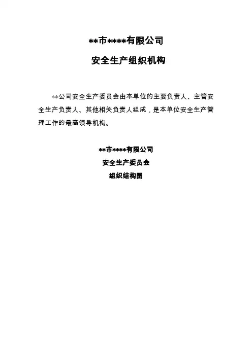 危险品运输企业安全生产组织机构
