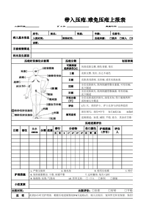 压疮上报表