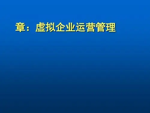 虚拟企业运营管理培训课程(PPT125张)