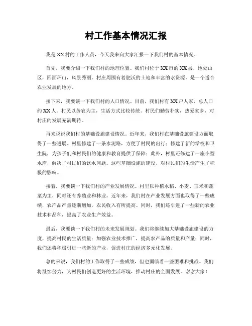 村工作基本情况汇报