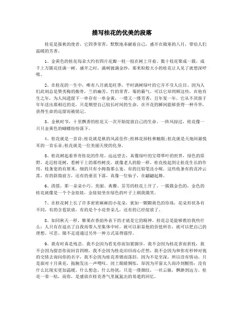 描写桂花的优美的段落