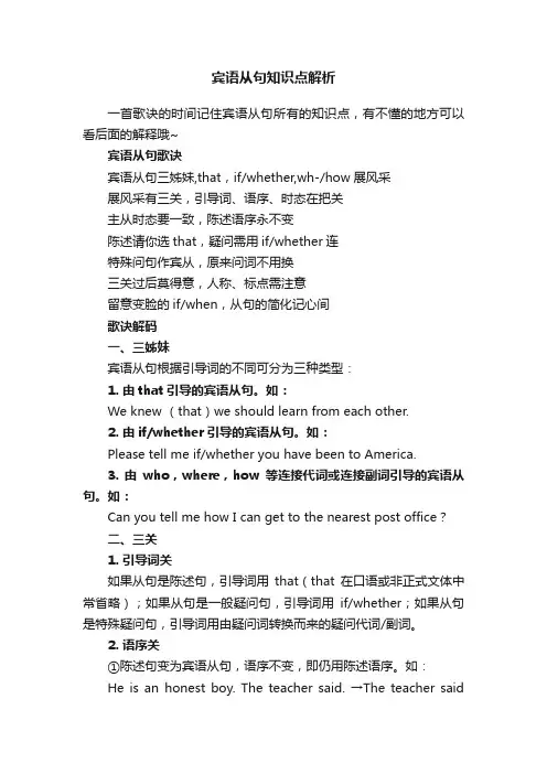 宾语从句知识点解析