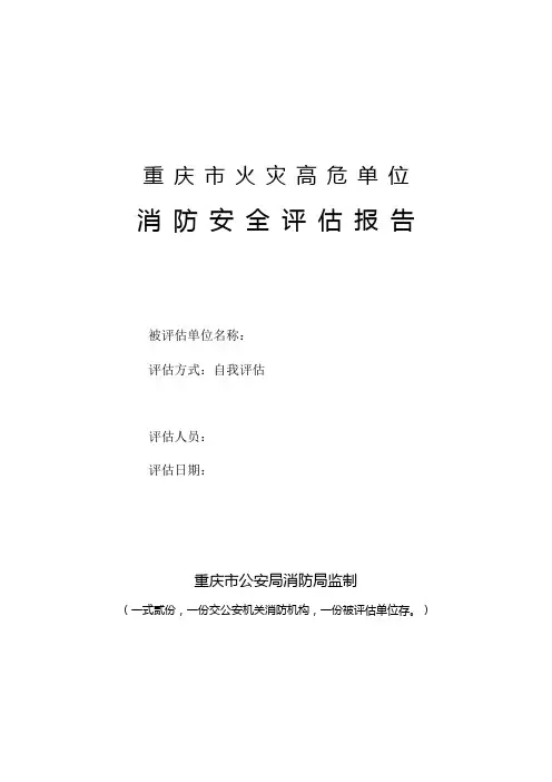 高危单位自我评估报告模板